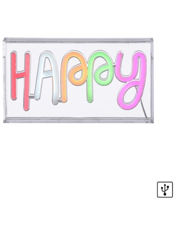Just Light Dekoracyjna lampa LED "Happy" ze wzorem - 23 x 12,7 x 4 cm
