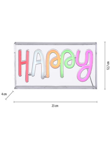Just Light Decoratieve LED-lamp "Happy" meerkleurig - (B)23 x (H)12,7 x (D)4 cm