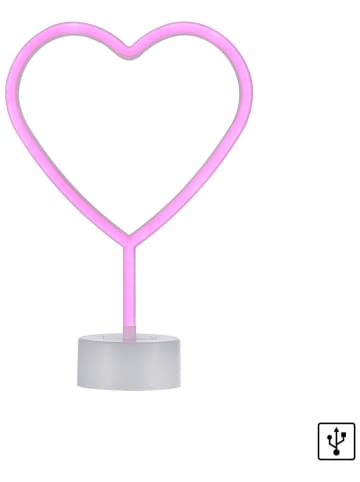 Just Light LED-Dekoleuchte "Herz" in Rosa - (B)20 x (H)30 cm