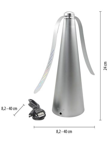 Just Light Vliegenmolen "Swat" zilver/zilverkleurig - (H)24 x Ø 40 cm