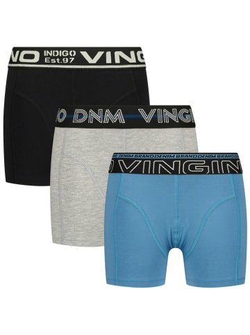 Vingino 3-delige set: boxershorts grijs/blauw/zwart