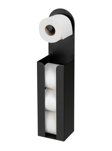 Wenko Toilettenpapierhalter in Schwarz- (B)12 x (H)54 x (T)11 cm
