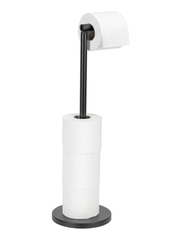 Wenko Toiletrolhouder zwart - (B)21 x (H)55 x (D)17 cm