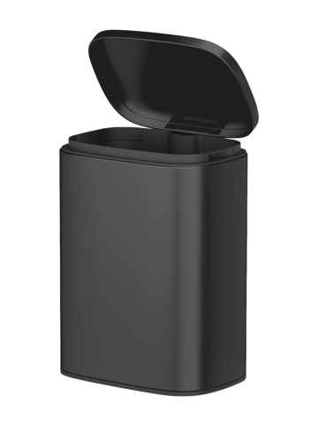 Wenko Edelstahl-Mülleimer in Schwarz- 5 l
