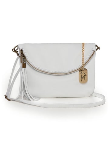 Anna Morellini Leder-Umhängetasche "Alice" in Weiß - (B)22 x (H)18 x (T)2 cm