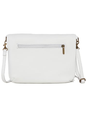 Anna Morellini Leder-Umhängetasche "Alice" in Weiß - (B)22 x (H)18 x (T)2 cm