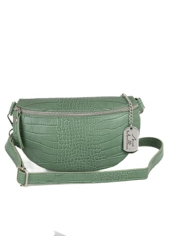 Anna Morellini Leder-Brustbeutel "Azzurra" in Grün - (B)21 x (H)13 x (T)6 cm