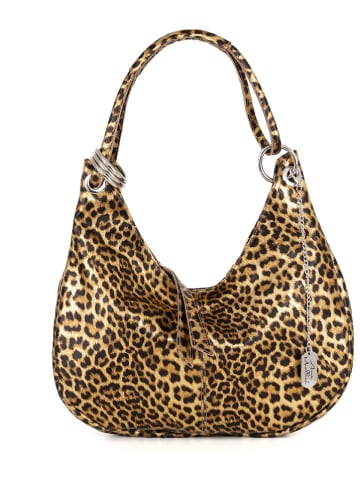 Anna Morellini Leren schoudertas "Lucetta" lichtbruin - (B)38 x (H)34 x (D)10 cm