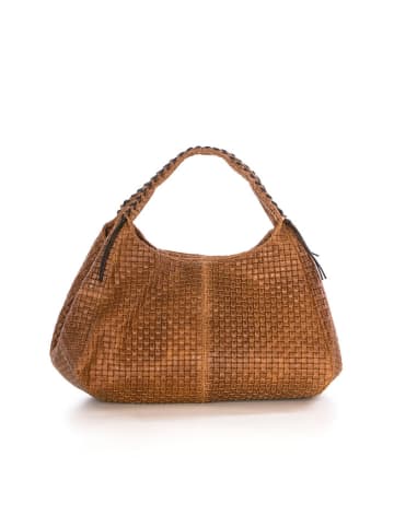 Lucca Baldi Leren shopper "Pitigliano" lichtbruin - (B)41 x (H)34 x (D)30 cm