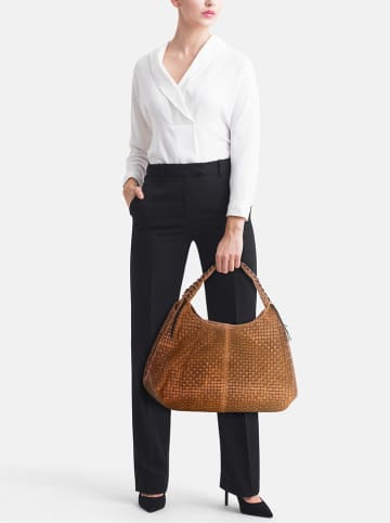 Lucca Baldi Leren shopper "Pitigliano" lichtbruin - (B)41 x (H)34 x (D)30 cm