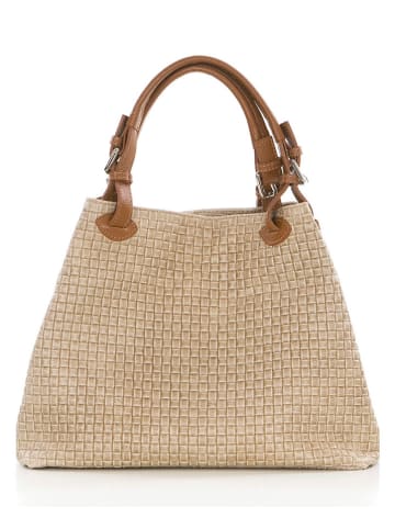 Lucca Baldi Leren handtas "Fosdinovo" beige - (B)37 x (H)45 x (D)15 cm