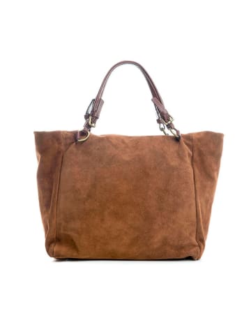 Lucca Baldi Leren shopper "Gimignano" lichtbruin - (B)45 x (H)50 x (D)20 cm