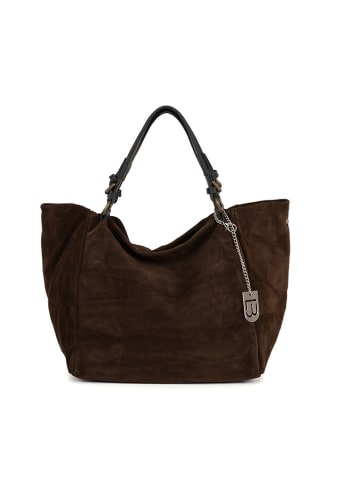 Lucca Baldi Leren shopper "Gimignano" bruin - (B)45 x (H)50 x (D)20 cm