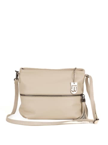 Lucca Baldi Leder-Umhängetasche "Montepulciano" in Beige - (B)36 x (H)23 x (T)10 cm