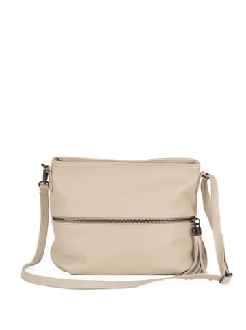 Lucca Baldi Leder-Umhängetasche "Montepulciano" in Beige - (B)36 x (H)23 x (T)10 cm