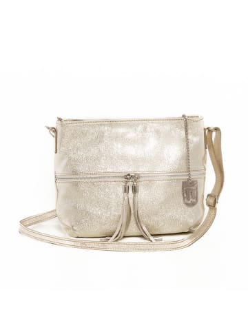 Lucca Baldi Leder-Umhängetasche "Montepulciano" in Gold - (B)36 x (H)23 x (T)10 cm