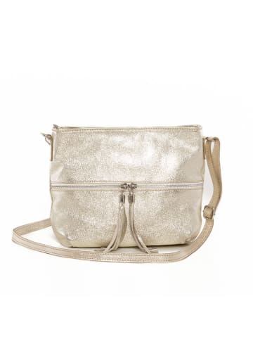 Lucca Baldi Leder-Umhängetasche "Montepulciano" in Gold - (B)36 x (H)23 x (T)10 cm