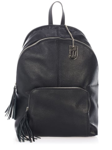 Lucca Baldi Leren rugzak "Cisano" zwart - (B)35 x (H)37 x (D)14 cm
