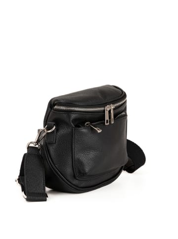 Lucca Baldi Leren schoudertas "Favara" zwart - (B)24 x (H)19 x (D)7 cm