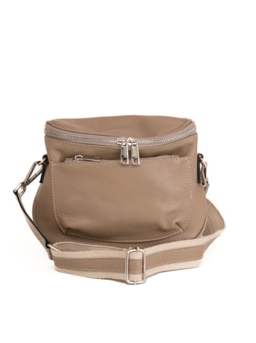 Lucca Baldi Leder-Umhängetasche "Favara" in Hellbraun - (B)24 x (H)19 x (T)7 cm