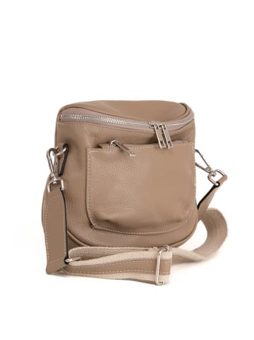 Lucca Baldi Leder-Umhängetasche "Favara" in Hellbraun - (B)24 x (H)19 x (T)7 cm