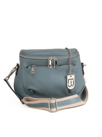 Lucca Baldi Leren schoudertas "Favara" petrol - (B)24 x (H)19 x (D)7 cm