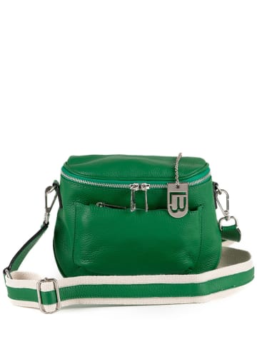 Lucca Baldi Leder-Umhängetasche "Favara" in Grün - (B)24 x (H)19 x (T)7 cm