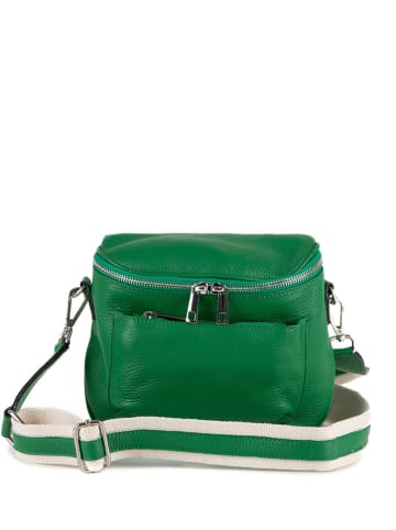 Lucca Baldi Leren schoudertas "Favara" groen - (B)24 x (H)19 x (D)7 cm