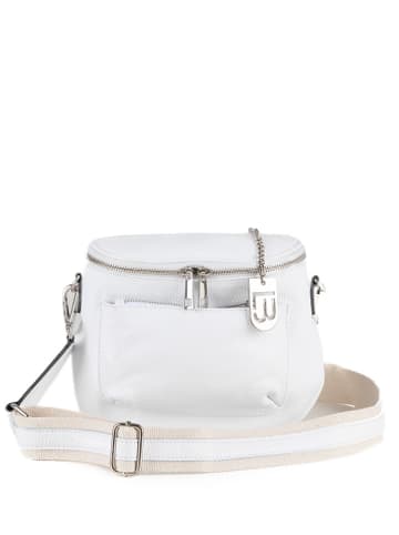 Lucca Baldi Leder-Umhängetasche "Favara" in Weiß - (B)24 x (H)19 x (T)7 cm