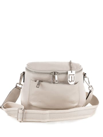 Lucca Baldi Leren schoudertas "Favara" crème - (B)24 x (H)19 x (D)7 cm