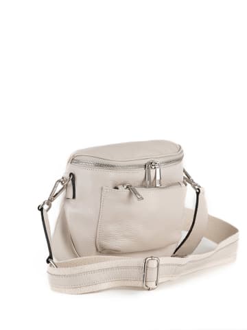 Lucca Baldi Leder-Umhängetasche "Favara" in Creme - (B)24 x (H)19 x (T)7 cm