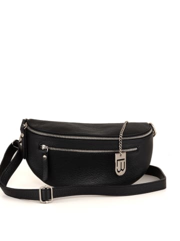 Lucca Baldi Leder-Brustbeutel "Burano" in Schwarz - (B)30 x (H)19 x (T)2 cm