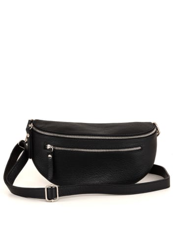 Lucca Baldi Leder-Umhängetasche "Burano" in Schwarz - (B)30 x (H)19 x (T)2 cm