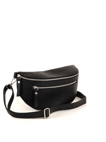 Lucca Baldi Leder-Umhängetasche "Burano" in Schwarz - (B)30 x (H)19 x (T)2 cm