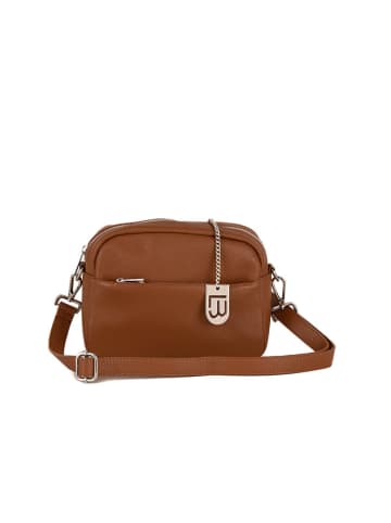 Lucca Baldi Leren schoudertas "Cascina" lichtbruin - (B)22 x (H)18 x (D)9 cm