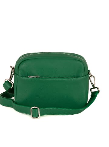 Lucca Baldi Leren schoudertas "Cascina" groen - (B)22 x (H)18 x (D)9 cm