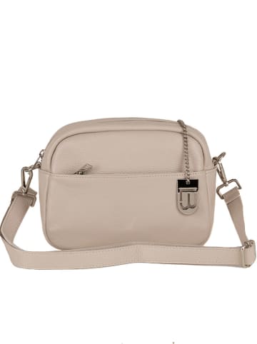 Lucca Baldi Leder-Umhängetasche "Cascina" in Beige - (B)22 x (H)18 x (T)9 cm