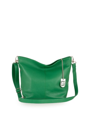 Lucca Baldi Leder-Schultertasche "Trapani" in Grün - (B)33 x (H)25 x (T)14 cm