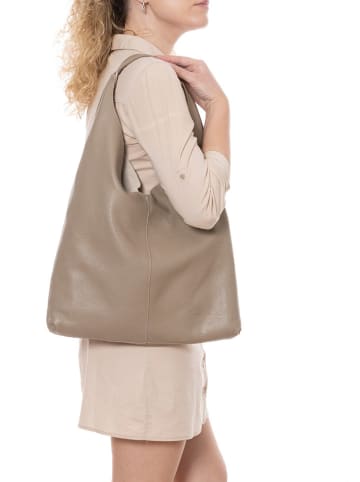 Lucca Baldi Leren shopper "Catanzaro" taupe - (B)46 x (H)35 x (D)5 cm