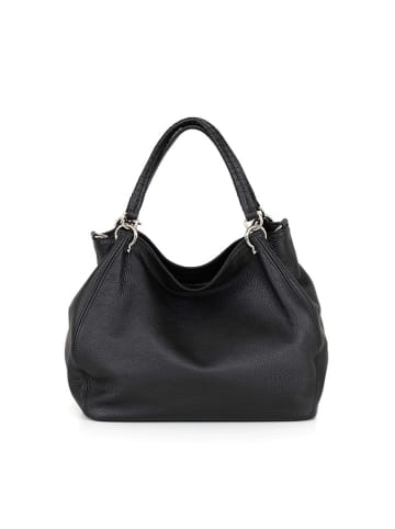 Lucca Baldi Leren handtas "Viareggio" zwart - (B)33 x (H)28 x (D)16 cm