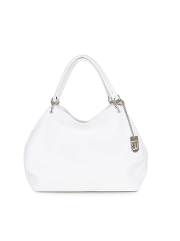 Lucca Baldi Leder-Henkeltasche "Viareggio" in Weiß - (B)33 x (H)28 x (T)16 cm