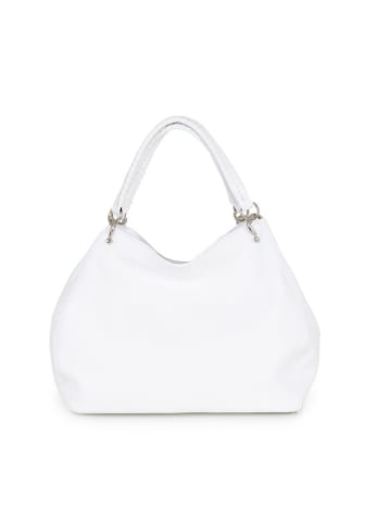 Lucca Baldi Leren handtas "Viareggio" wit - (B)33 x (H)28 x (D)16 cm