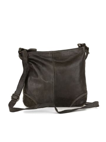 Just B Different Leder-Umhängetasche "Tribiano" in Anthrazit - (B)27 x (H)25 x (T)6 cm