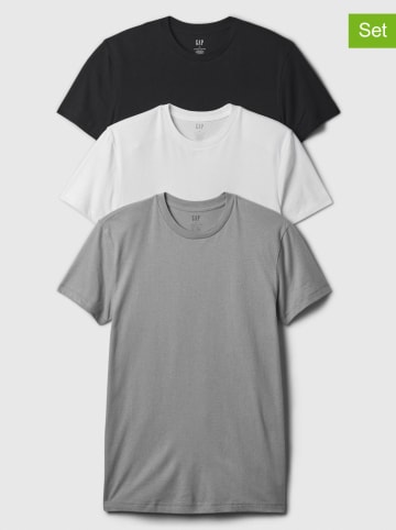 GAP 3-er Set: Shirts in Weiss/Grau/ Schwarz