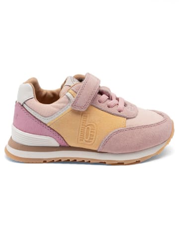 bisgaard Leder-Sneakers in Rosa/ Gelb