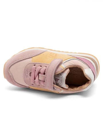 bisgaard Leder-Sneakers in Rosa/ Gelb