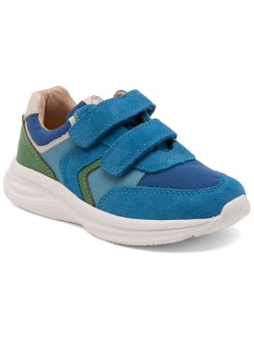 bisgaard Leder-Sneakers in Blau/ Grün
