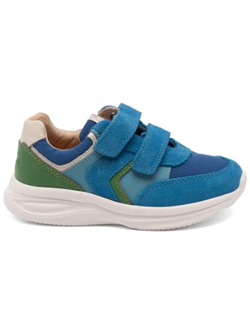 bisgaard Leder-Sneakers in Blau/ Grün