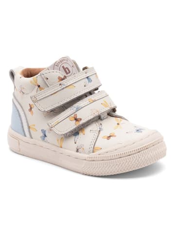 bisgaard Leder-Sneakers in Weiß/ Hellblau