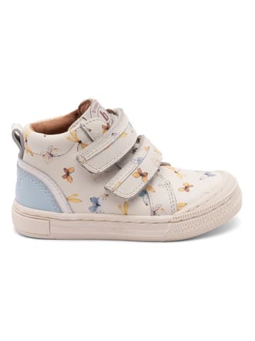 bisgaard Leder-Sneakers in Weiß/ Hellblau